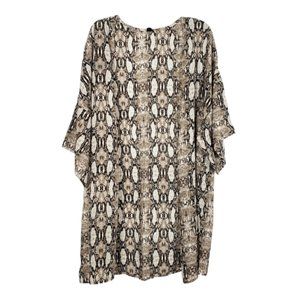 I. JOAN snakeskin open front kimono cover up cardigan animal print reptile